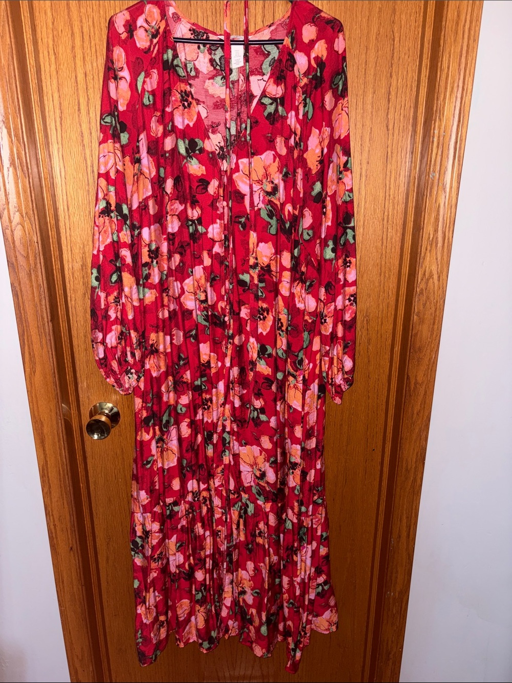 Red Floral Maxi Dress - Women
